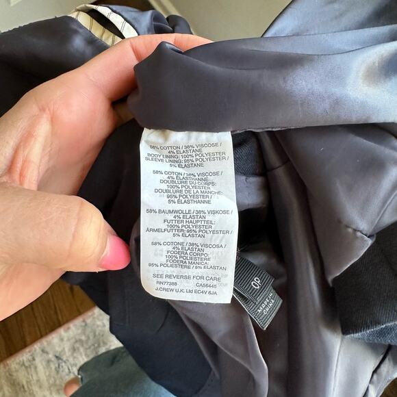 J. Crew Single-Breasted Long Sleeve Lined Casual Blazer Black 0 Petite - Picture 8 of 9